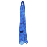 Royal Classic Mens Blue Silk Necktie Geometric Pattern Tailored For Tom James