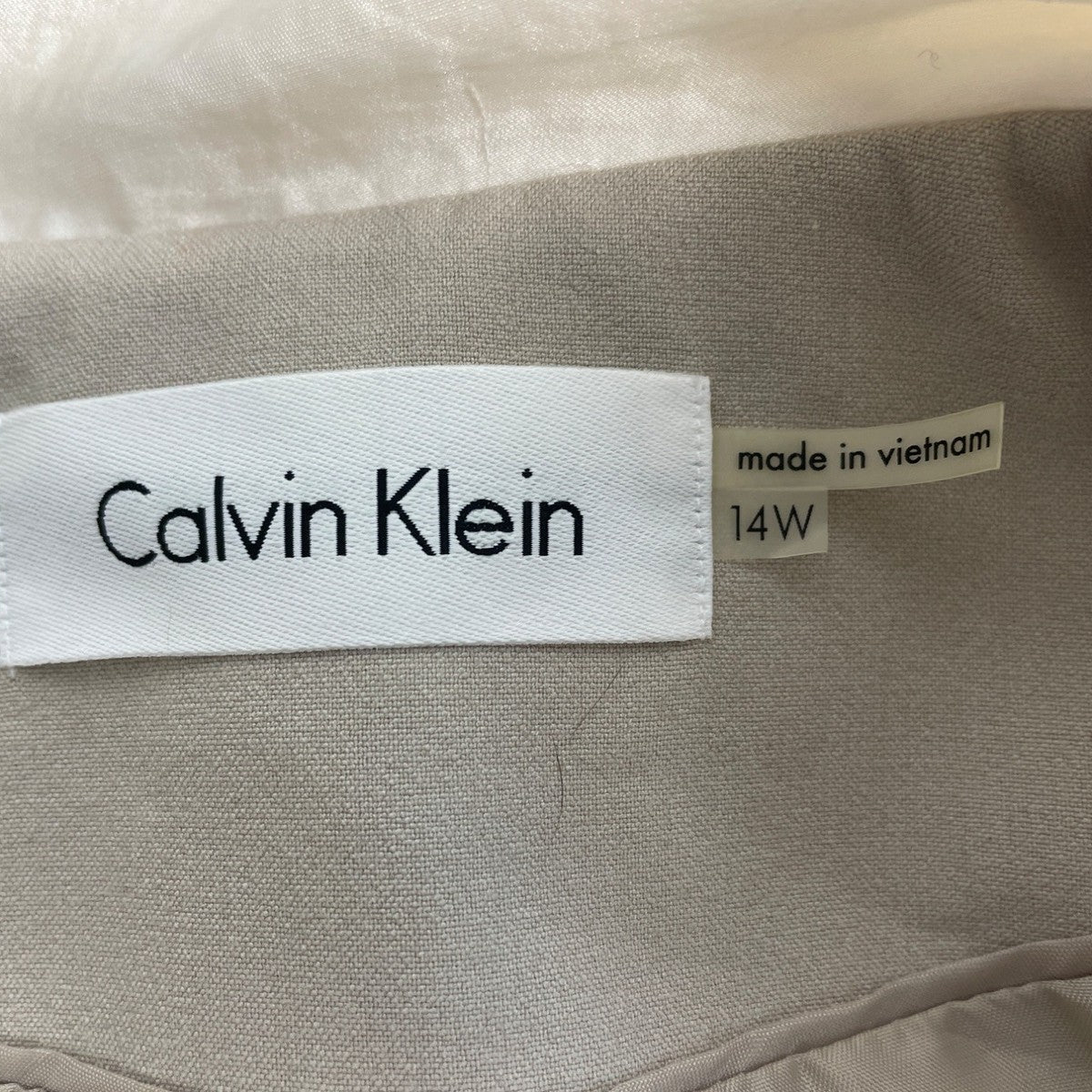 Calvin Klein Womens Light Gray Long Sleeve Blazer Jacket Size 14W Polyester Blen