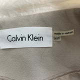 Calvin Klein Womens Light Gray Long Sleeve Blazer Jacket Size 14W Polyester Blen