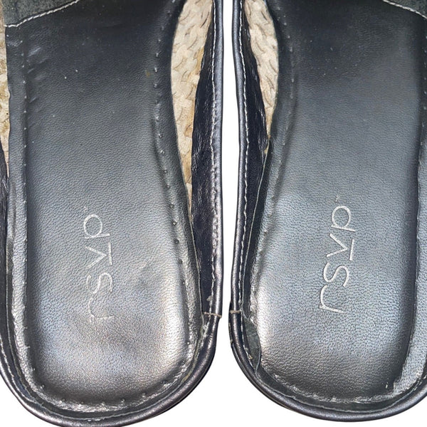 Murphy Men’s Silver Woven Leather Comfortable Handmade Slip-On Mules Size 9