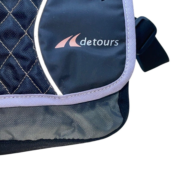 Detours Women’s Black & Gray Quilted Nylon Reflective Crossbody Messenger Bag