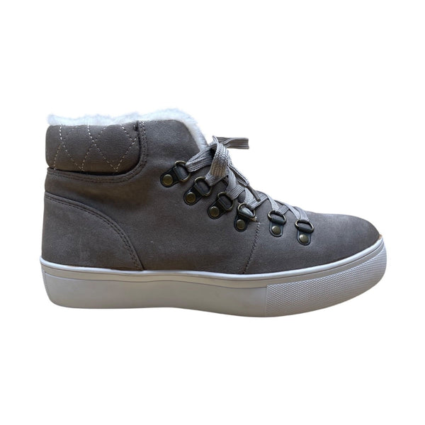 Mudd Women’s Gray Faux Suede & Sherpa Lined High Top Beyley Boots Size 7.5