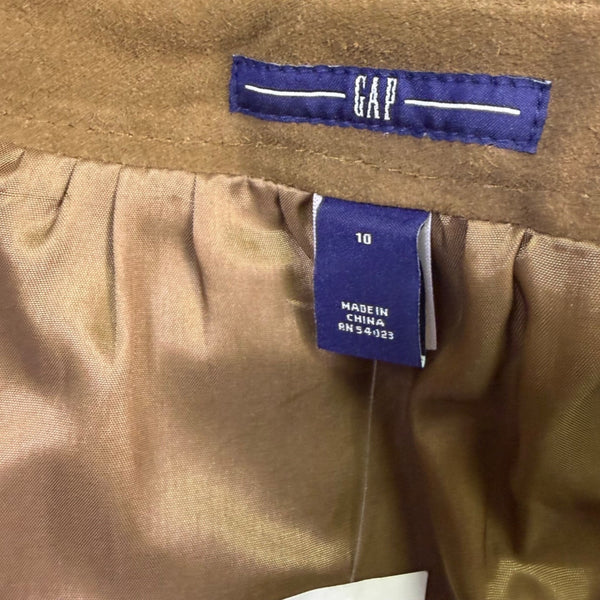 Gap Womens Green Genuine Leather & Mid-Rise Fully Lined Suede Mini Skirt Size 10
