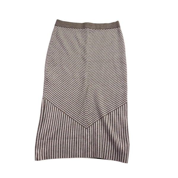 Rachel Zoe Womens Beige Striped Turtleneck Sweater & Maxi Skirt Set S