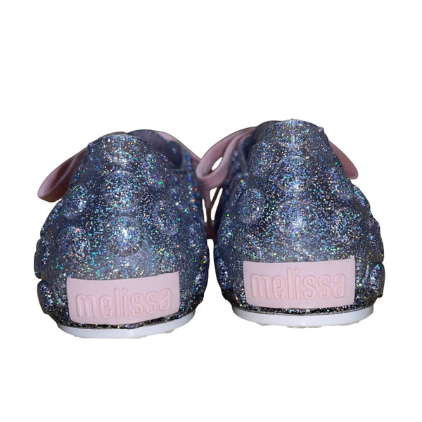 Melissa Kids Purple & Pink Glitter Lace-Up Cap Toe Sneakers Size 6US