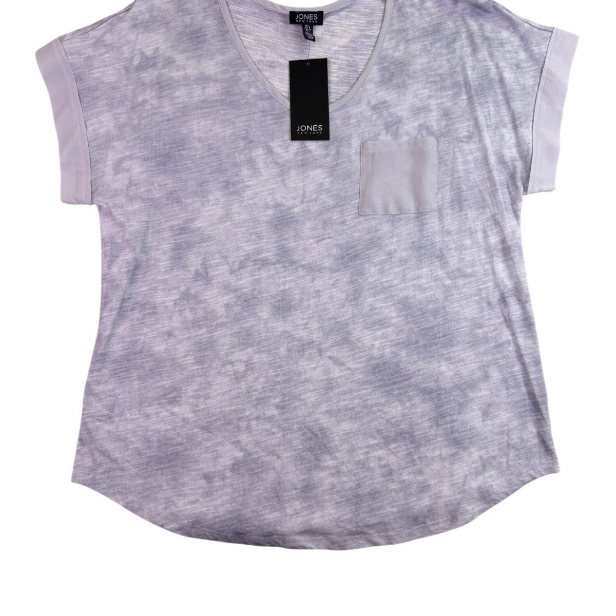 Jones New York Womens Light Gray Casual Pocket Tee Size L