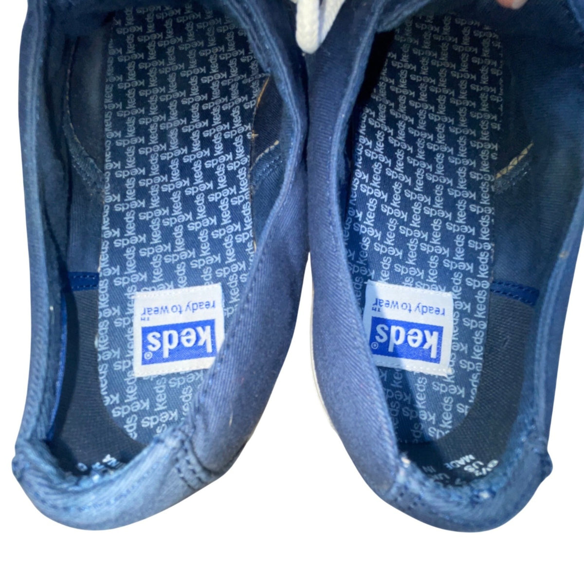 Keds Women’s Navy Blue Canvas Lace-Up Flat Sneakers Size 9.5