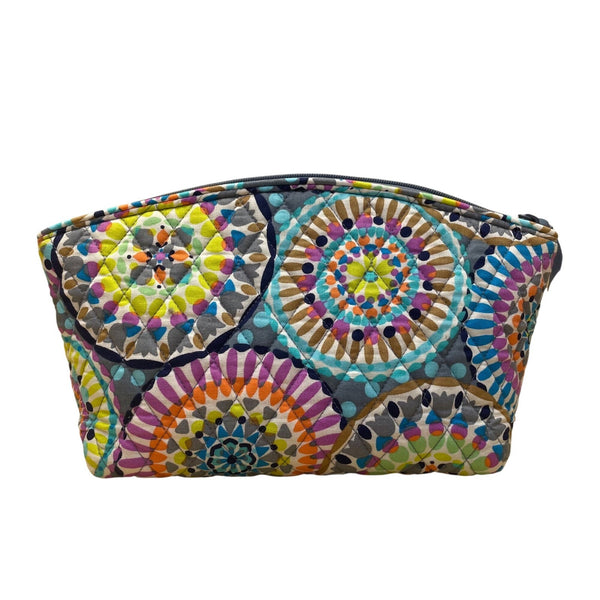 Vera Bradley Multicolor Quilted Medallion Pattern Polyester Zipper Cosmetic Bag