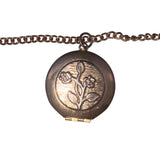 Four-Strand Floral Gold Tone Womens Metal Locket Necklace Vintage 1960s