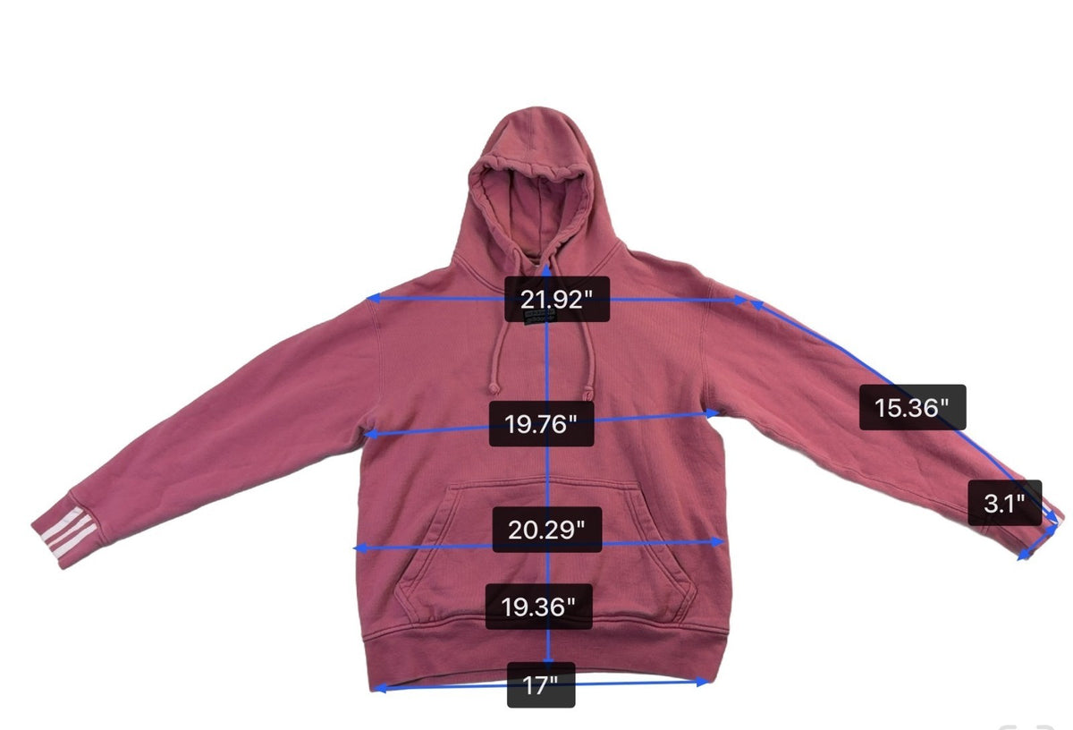Adidas Mens Burgundy Pullover Hoodie Classic Design With Front Pocket Size S