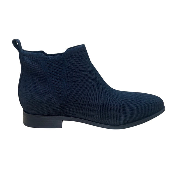 Vivaia Women’s Black Woven RPET Slip In Ankle Low Heel Booties Size 39.5
