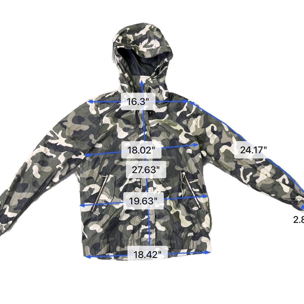 Ci Sono Mens Camouflage Hooded Windbreaker Jacket Waterproof Outerwear Size M