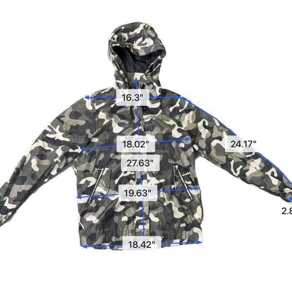 Ci Sono Mens Camouflage Hooded Windbreaker Jacket Waterproof Outerwear Size M