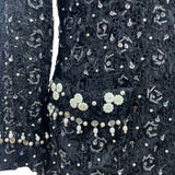 East Orient Womens Black Sequin & Pearl Embellished Jacket Size 8 Lightweight