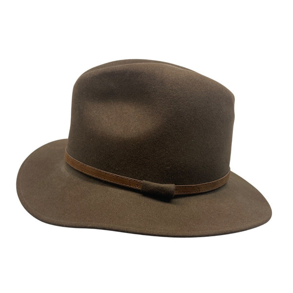 Bailey Wide Brim Wool Fedora Hat With Leather Band Classic Style Size M