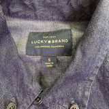 Lucky Brand Dark Wash Denim Mens Button-Up Long Sleeve Shirt Size S