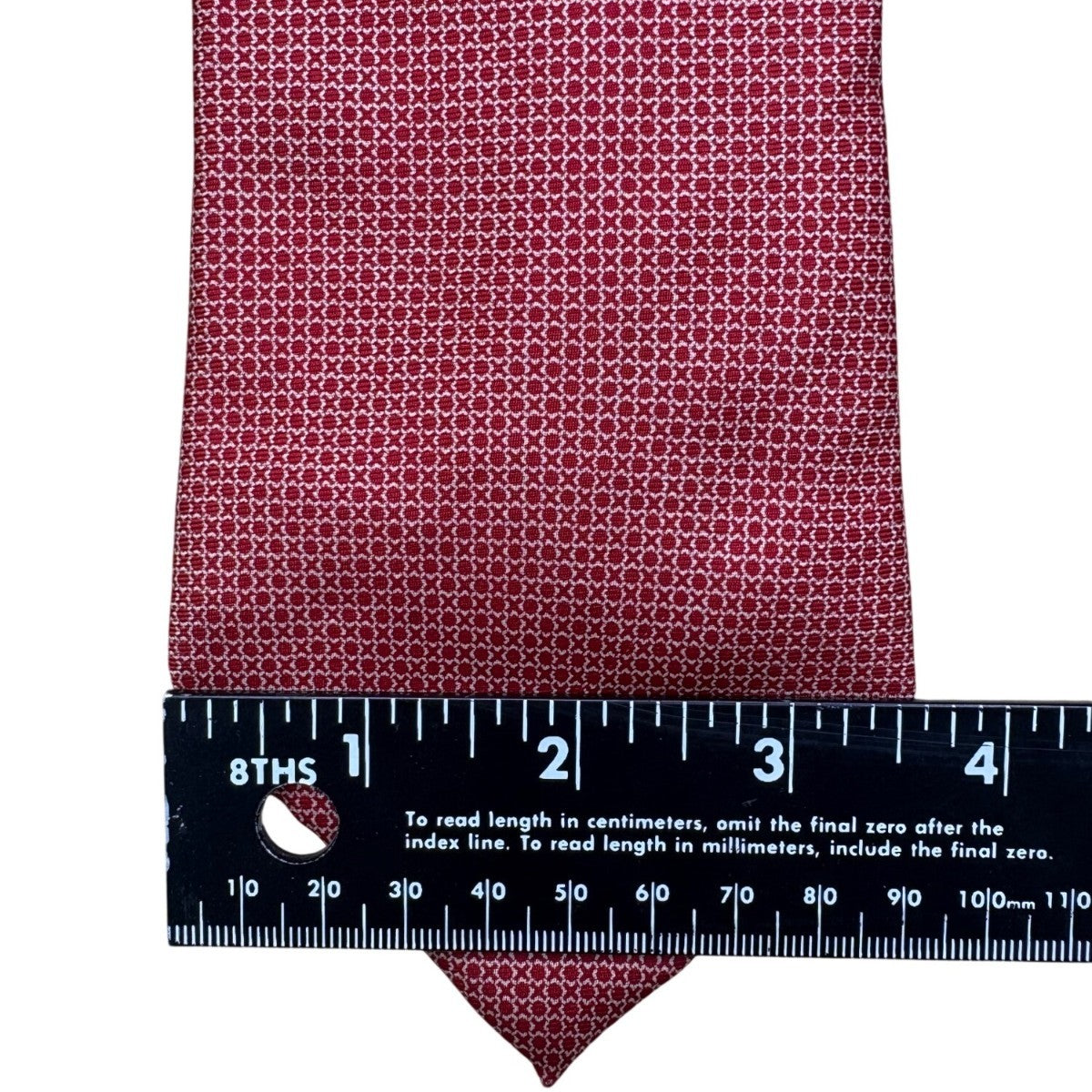 Christian  Red Silk Patterned Neck Tie Woven In Italy Elegant Classic Style