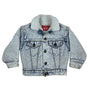 Levis Kids Sherpa Lined Denim Jacket Blue Faded Look Cozy & Stylish Outerwear
