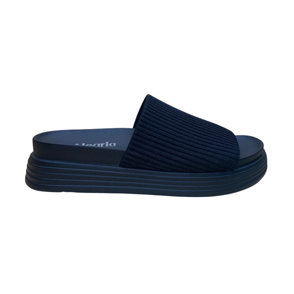 Alegria Women’s Black Textile Arch Support  Platform Slide Sandals Size 37