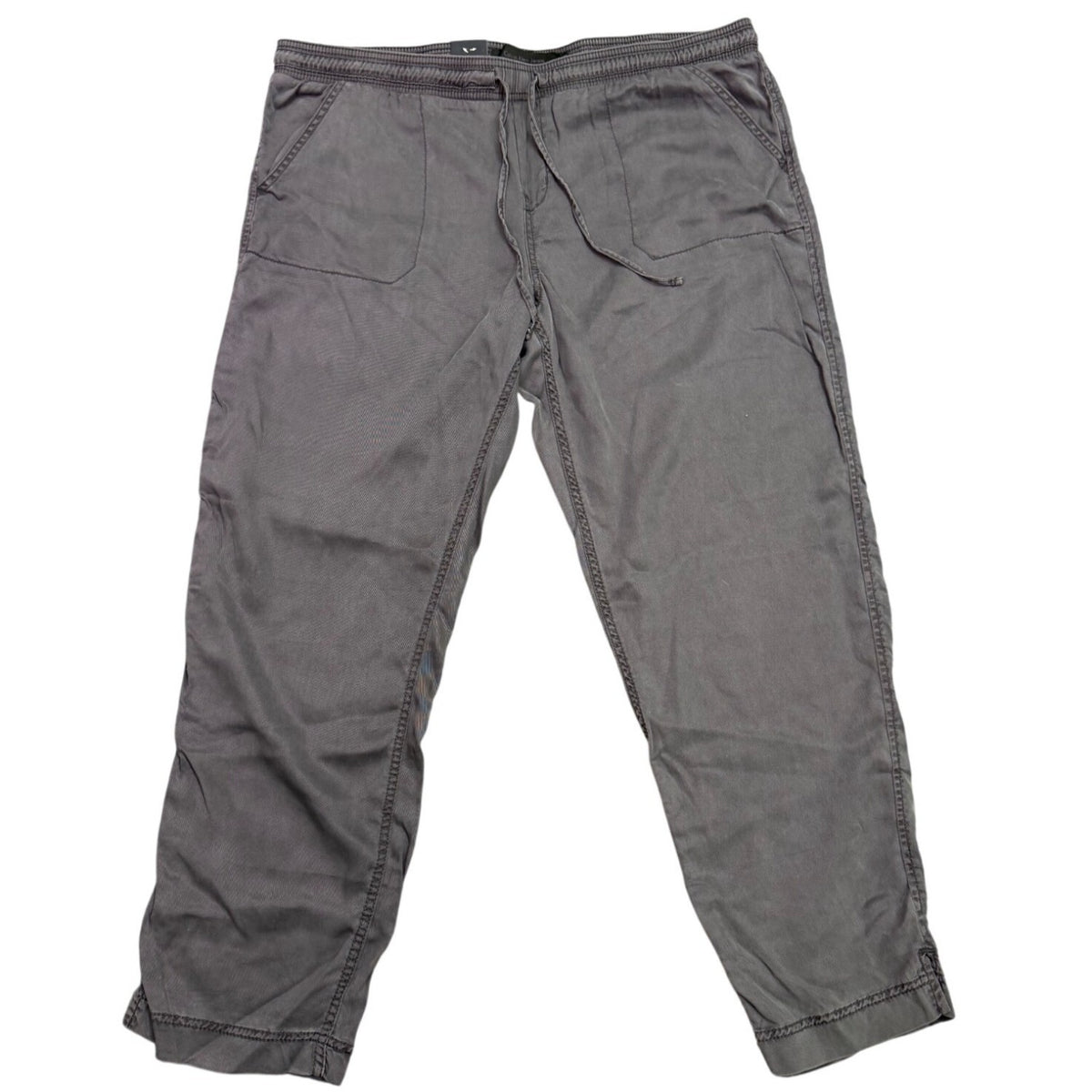 Calvin Klein Womens Gray Stretch Relaxed Fit Pants With Elastic Waist Size XL