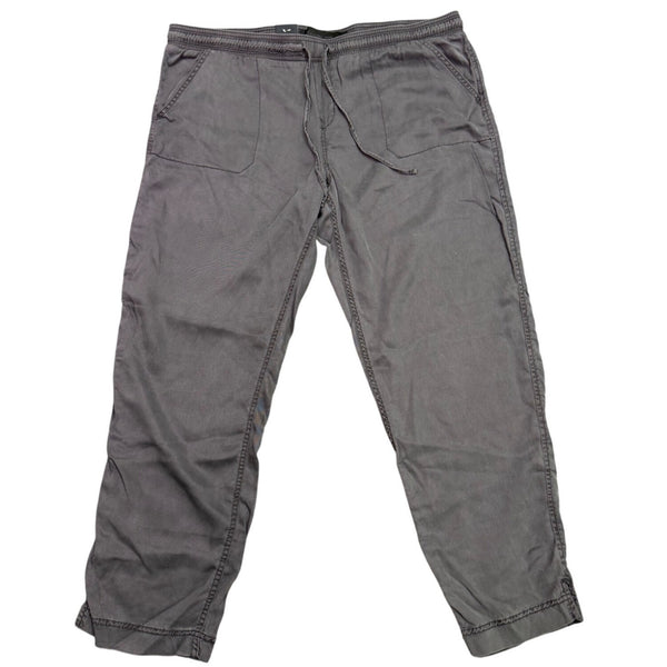 Calvin Klein Womens Gray Stretch Relaxed Fit Pants With Elastic Waist Size XL