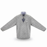 USA Palm Mens Grey Reversible Sherpa Fleece Pullover 6-Way Stretch Warm Sz L