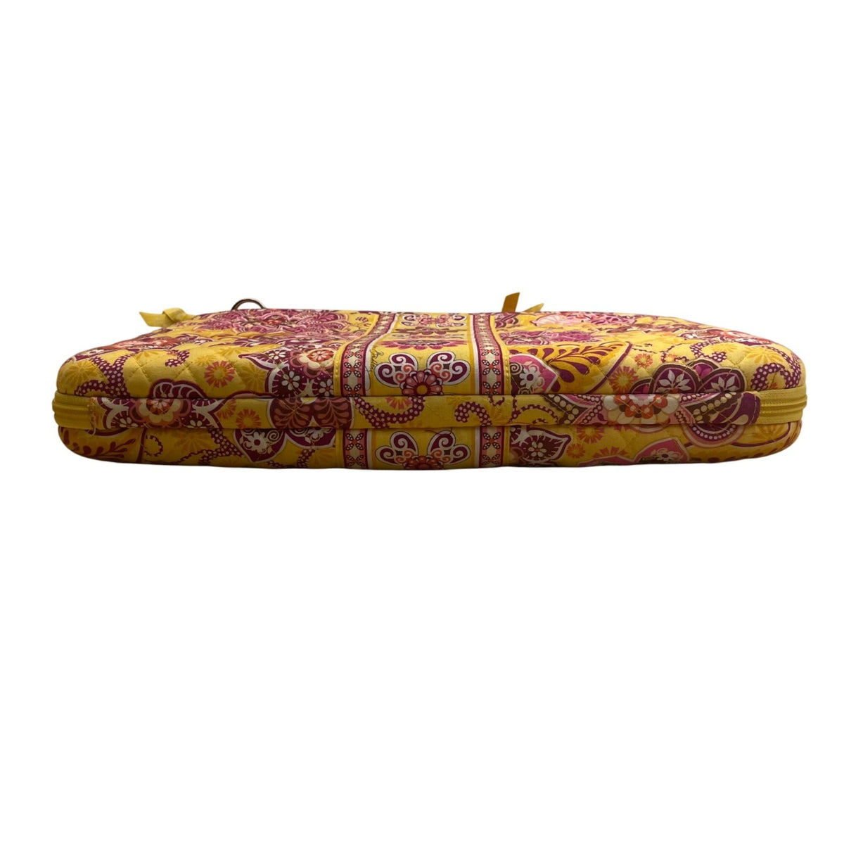 Vera Bradley Women’s Yellow & Pink Floral Quilted Laptop Bag With Shoulder Strap