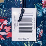 Vera Bradley Womens Navy Quilted Floral Adjustable Strap On-The-Go Crossbody Bag