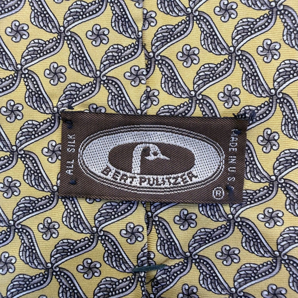 Bert Pullitzer  Yellow & Navy Silk Mens Patterned Tie By Beau Ties