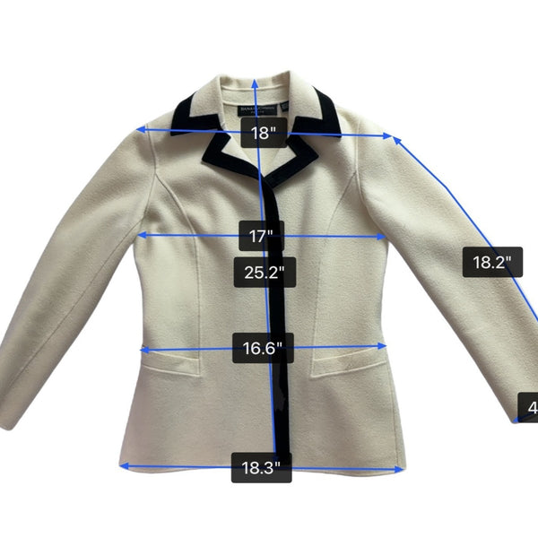 Dana Buchman Womens Cream & Black Blazer Petite Size 6