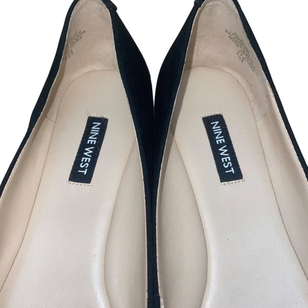 Nine West Women’s Black Suede Slip On Speakup Ballet Flats Size 7.5M