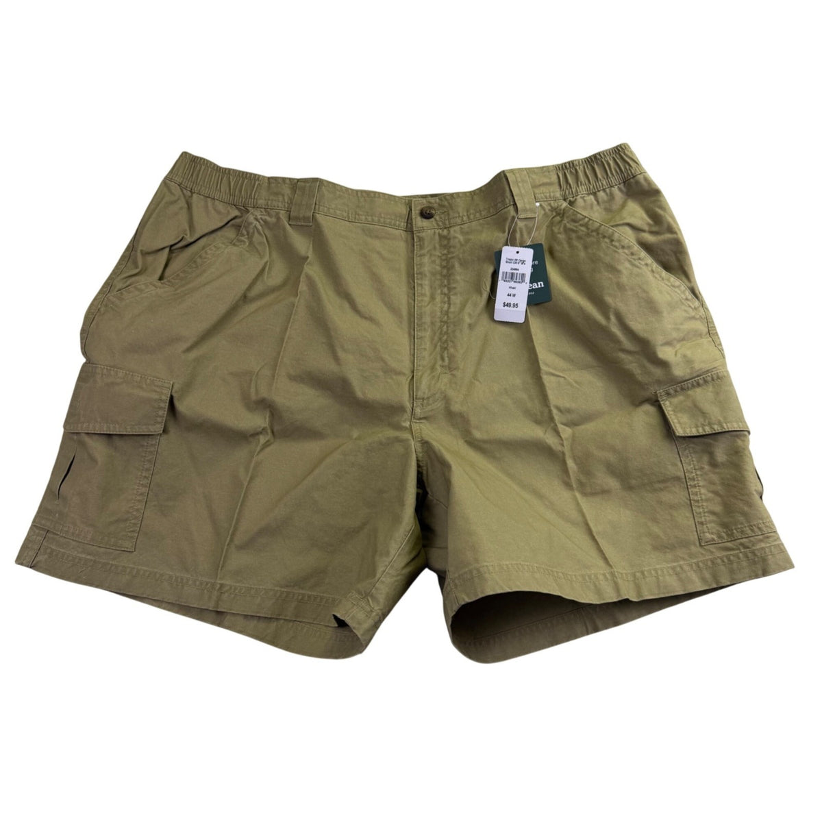 L.L. Bean Mens Khaki Cotton Tropic Weight Cargo Shorts Size 44W