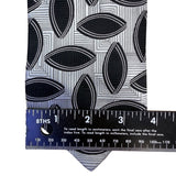 Five Star Mens Black & White 100% Silk Geometric Pattern Designer Necktie