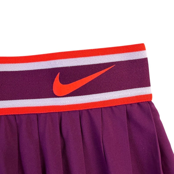 Nike Womens Purple Dri-Fit Tennis Pleated Skort With Orange Trim Size L