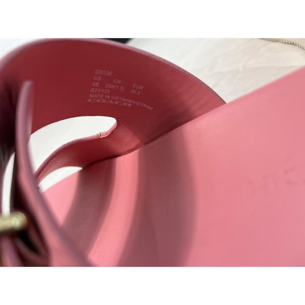 Coach Women’s Pink Double Buckle Sliders Sandals Sz 6, Signs of wear are visible