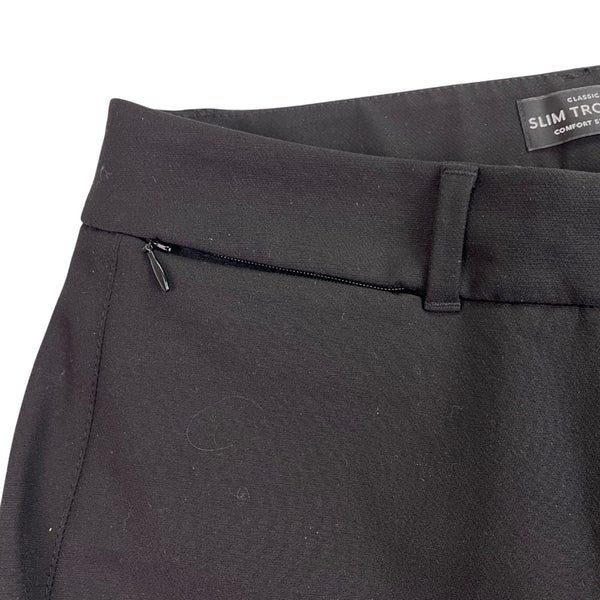 White House Black Market Women Black Cotton/Polyester Slim Trousers Pants Size 6