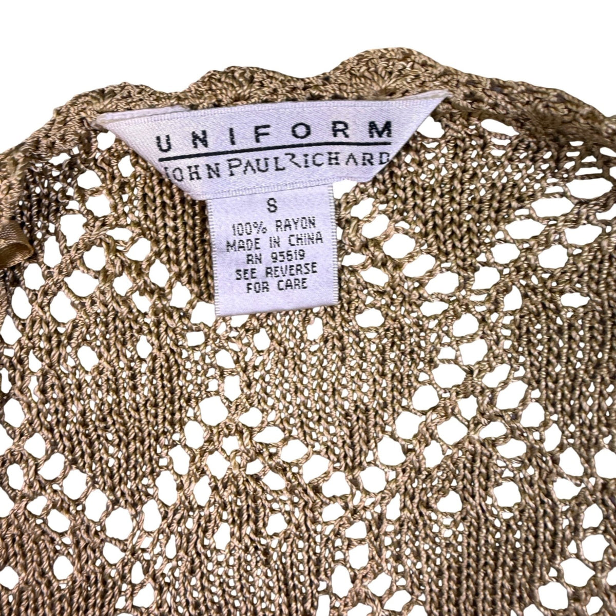 John Paul Richard Womens Gold Long Open Cardigan Lightweight Boho Chic Size S