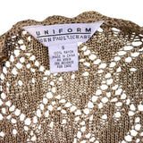 John Paul Richard Womens Gold Long Open Cardigan Lightweight Boho Chic Size S