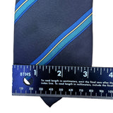 Geoffrey Beene Mens Navy Blue 100% Silk Striped Tie Classic Accessory