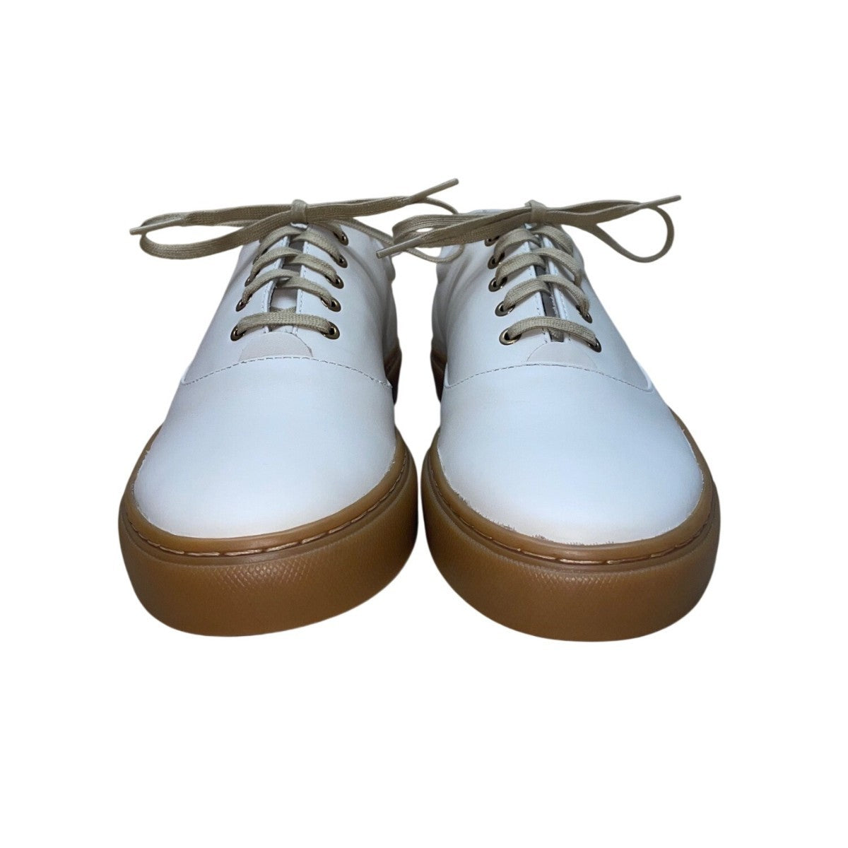 Nisolo Women’s White Leather Gum Rubber Sole  Lace-Up Sneakers Size 8.5