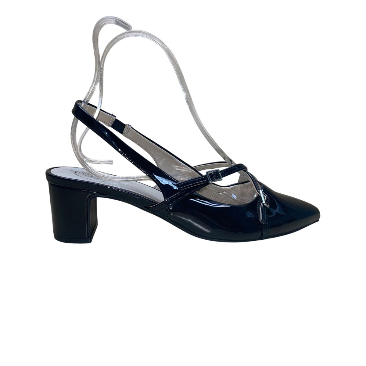 LifeStride Women’s Black Patent Slingback Simply Comfort Heels Size 9.5W