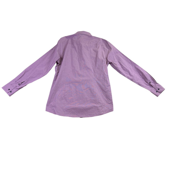 Hugo Boss Mens Purple Cotton Slim Fit Button-Up Long Sleeve Shirt Size 17 43
