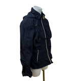 Alfani Petite Womens Black Lightweight Polyester Jacket Full Zip Hood Size P/S