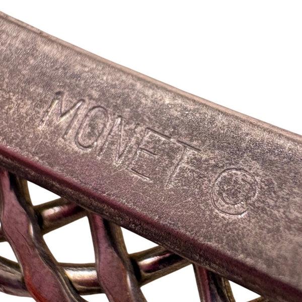 Monet Womens Silver Tone Metal Openwork Design Bracelet Vintage Jewelry