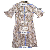 Pretty Little Thing Womens Beige Lace Floral High Neck Mini Dress Size US 6