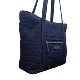 Vera Bradley Women’s Navy Blue Quilted With Zipper Closure Shoulder Tote Bag