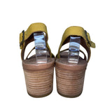 Caslon Women’s Yellow Leather Adjustable Strap Block Heel Sandals Size 7.5M