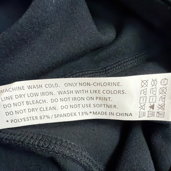 Ododos Womens Black Polyester/Spandex High-Waist Pocket Capri Leggings Size S -