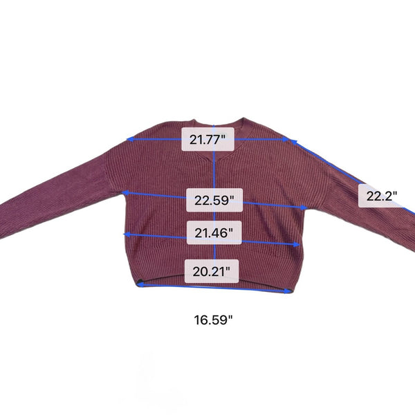 Simply Vera Vera Wang Womens Purple Viscose Metallic V-Neck Sweater Size M