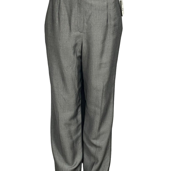 Gianni Womens Gray Wool Blend Trousers Size 12 Tailored Elegance New